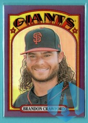 2021 Topps Heritage Purple #372 Brandon Crawford Giants